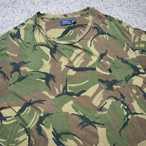 Polo Ralph Lauren T Shirt Mens 3XB (Big) Green Brown Camouflage Pocket Casual